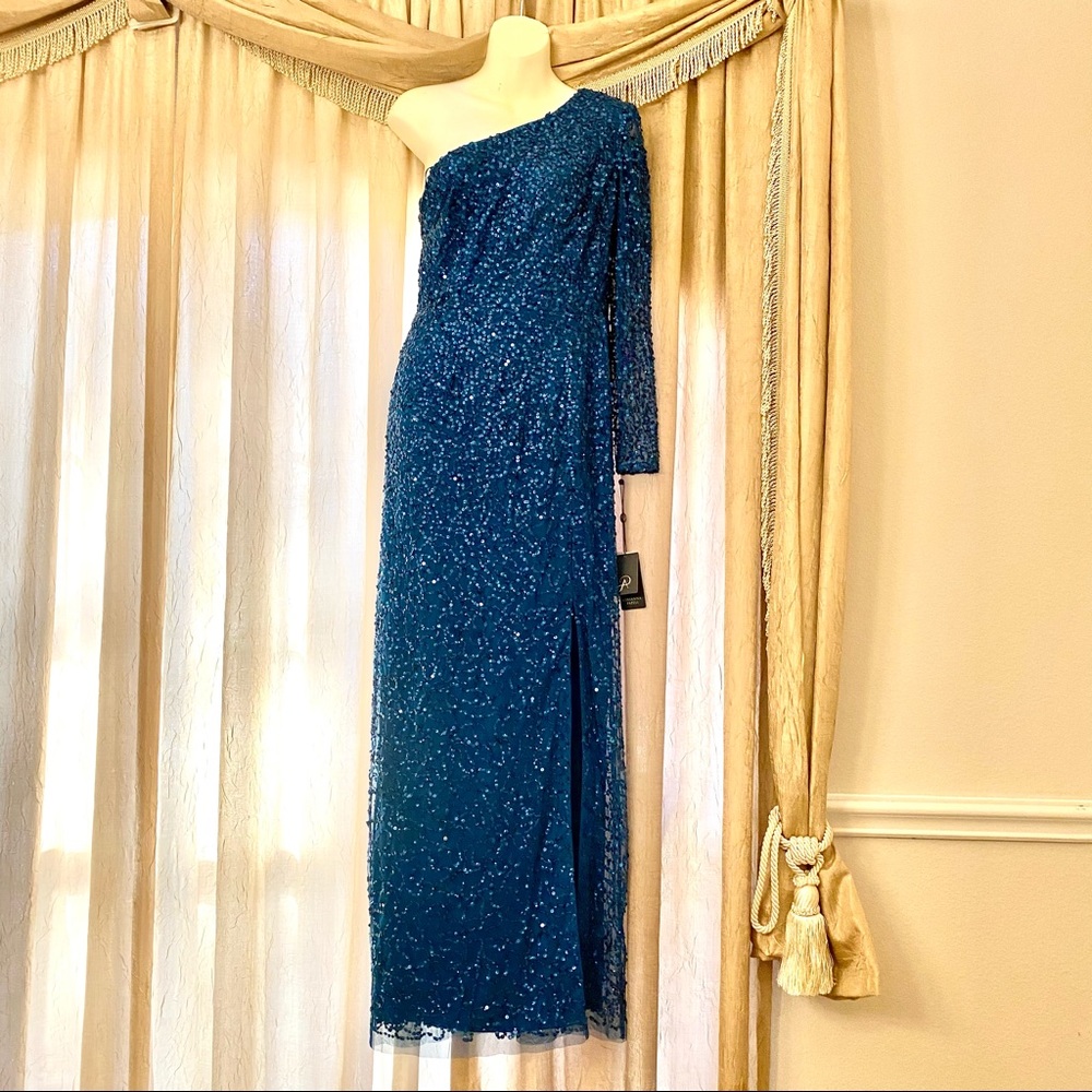 One shoulder Adrianna  Papell evening gown